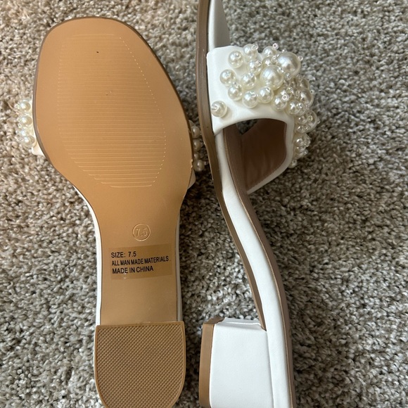 Lulu's Cream Pearl Embellished Sandals - Picture 3 of 3